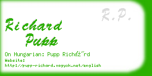 richard pupp business card